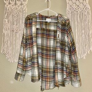 American Eagle Distressed Flannel